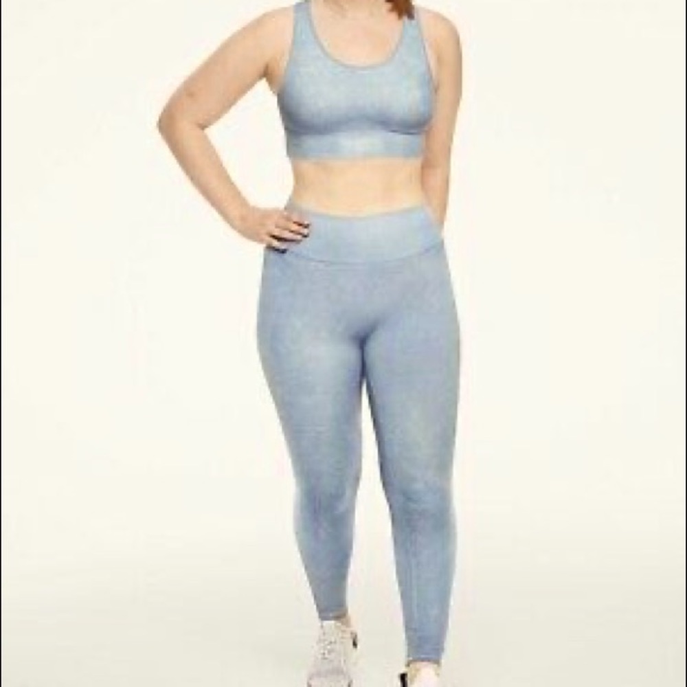 PINK ACTIVE SLATE BLUE SEAMLESS LEGGINGS
